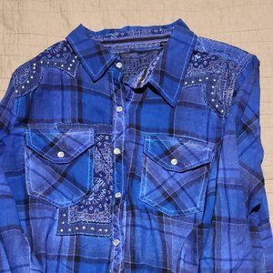 Affliction snap button xl flannel